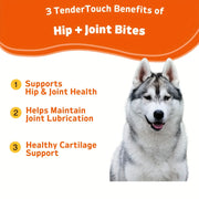 Dog with supplement image: pet owner giving Dog Hip and Joint Supplement Glucosamine + Chondroitin for healthy joints