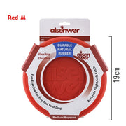 Red Aisenwer Durable Rubber Dog Frisbee on a white background