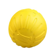 Yellow textured Dog Molar Chew Toy Durable Ball on a white background