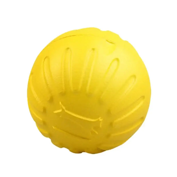 Yellow textured Dog Molar Chew Toy Durable Ball on a white background