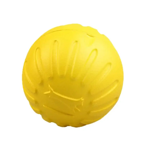 Yellow rubber textured surface Dog Molar Chew Toy Durable Ball on a white background