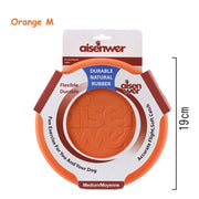 Orange Aisenwer Durable Rubber Dog Frisbee packaging on a white background