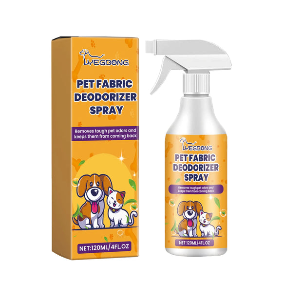 Yegibong Pet Fabric Deodorizer Spray 120ml bottle with a packaging on a white background