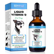 Liquid Vitamin D for Dogs Bone and Immune Support in dropper bottle for  packaging in wihte background
