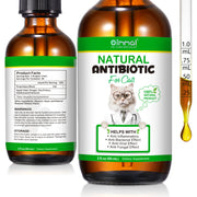 Natural Antibiotics For Cats Allergy And Itch Relief featuring two bottles dropper on a white background