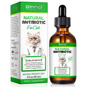 Natural Antibiotics For Cats Allergy And Itch Relief bottle with packaging on a white background