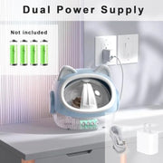 RFID Automatic Pet Feeder 700ml with dual power supply options on a neutral white background