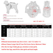 Measurement chart for Plush Winter Vest with diagrams and size chart