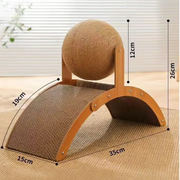 Cat Scratcher with Sisal Ball with dimensions displayed