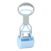 Light blue and gray Easy Grip Dog Pooper Scooper on a white background