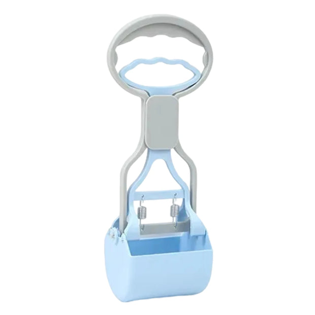 Light blue and gray Easy Grip Dog Pooper Scooper on a white background