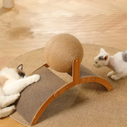 Cat playing with a Cat Scratcher with Sisal Ball in a home setting