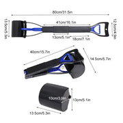 Measurement chart of a Easy Grip Dog Pooper Scooper snow shovel with dimensions labeled