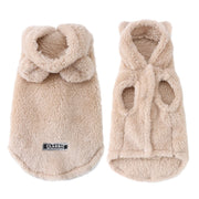 Two beige fluffy Plush Winter Vest on a white background