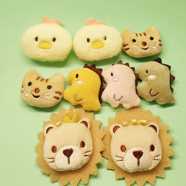 Soft Plush Pet Sports Balls Toy Set on a green background