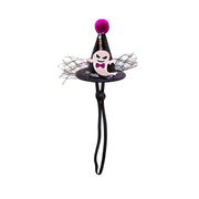 Halloween Witch Hats Collection and pink pom-pom on a white background