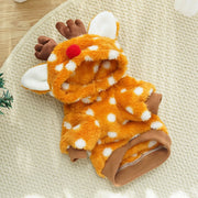 Christmas Reindeer Pet Costume shaped like a reindeer on a textured surface