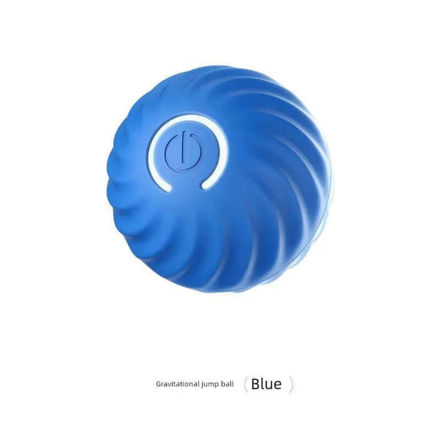 Blue gravitational jump Interactive Cat Toy with Smart Obstacle Avoidance on a white background