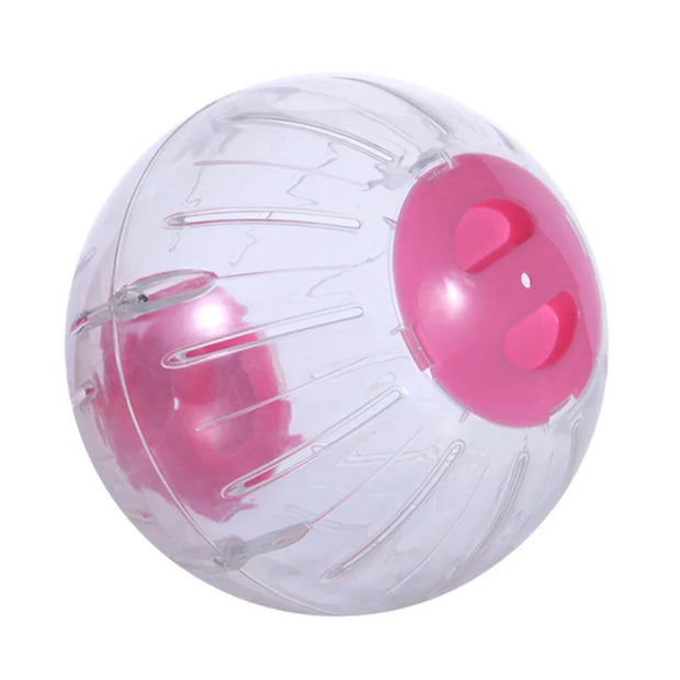 Clear Hamster Gerbil Rat Exercise Toy with pink interior on a white background