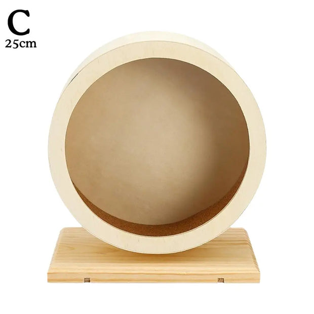 Wooden Exercise Wheel bed on a stand with dimensions 'C 25cm' displayed.