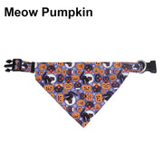 Pumpkin Paws Halloween Bandana Pet Collar Scarf featuring a fun pumpkin and cat design