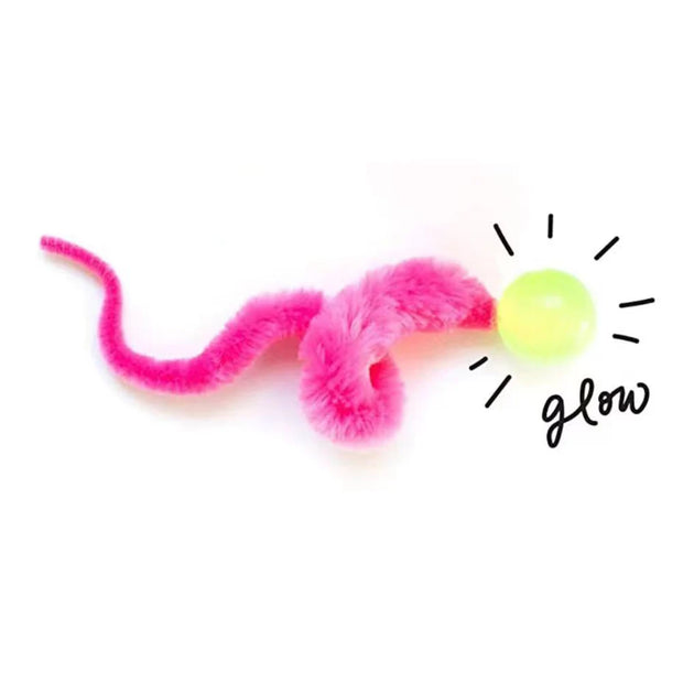 Pink Rainbow Tail Cat Toy Balls on a white background