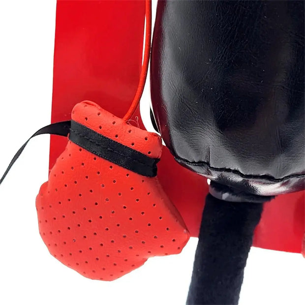 Red and black Cat Boxing Training Toy protective gear with a focus on the red padding