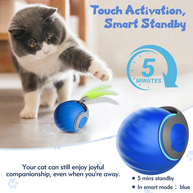 Automatic Moving Cat Toy with touch activation and smart standby for indoor cats.