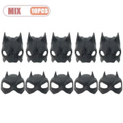 10 black bat-shaped Pet Avengers Mask Set on a white background