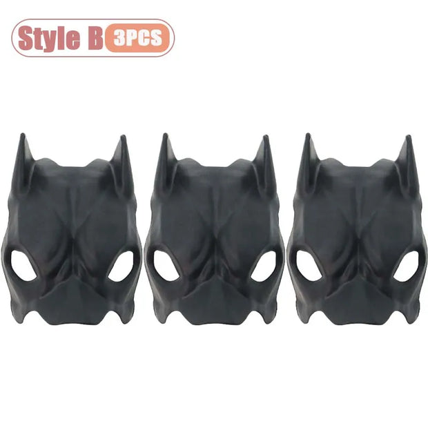 Three black bat-shaped Pet Avengers Mask Set on a white background with 'Style B 3PCS' text.