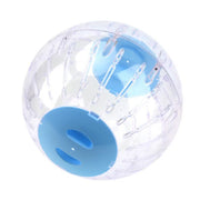 Clear Hamster Gerbil Rat Exercise Toy with blue interior on a white background