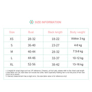 Size information chart for Christmas Dog Sweater with measurements in centimeters and weight ranges.