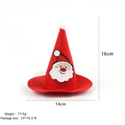 Red Pet Santa Hat Christmas Costume for Dogs And Cats on a white background, showing measurements and weight information.