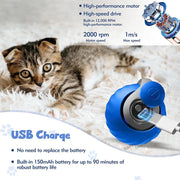 Automatic Moving Cat Toy – Interactive Rolling Ball for Indoor Cats with USB charge feature and high-speed motor technology.