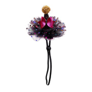 Decorative Halloween Witch Hats Collection with colorful tulle and a bow on a white background