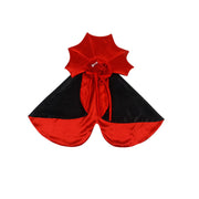 Red and black Vampire Cape Costume on a white background