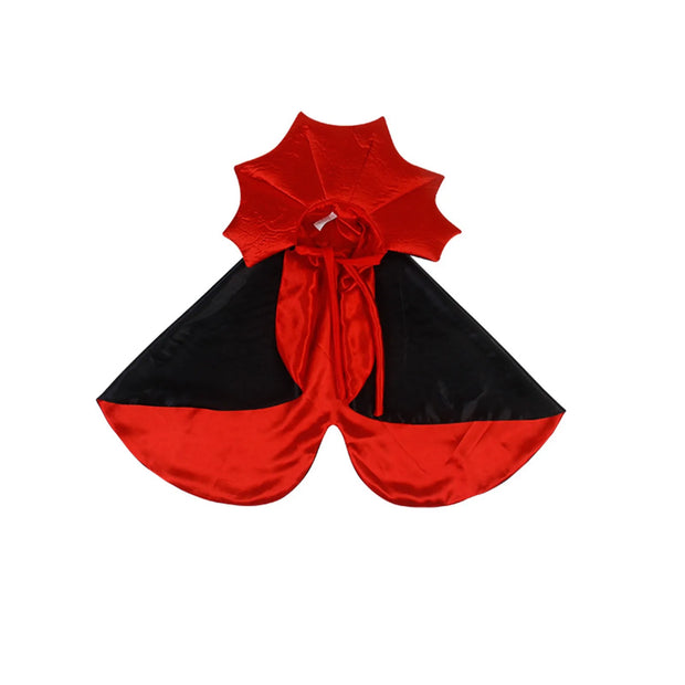 Red and black Vampire Cape Costume on a white background