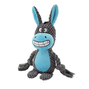 Blue and gray Dog Plush Rope Toys with rope on a white background