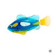 Interactive Electric Swimming Fish Toys with blue and yellow colors on a white background