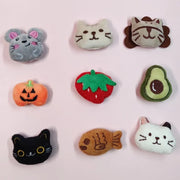 Soft Plush Pet Sports Balls Toy Set shaped pins on a light pink background