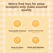 Intelligent Interactive Cat Toy Ball description card with icons and text on a checkered background