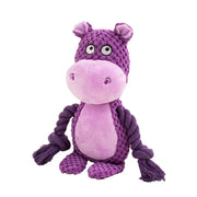 Purple Dog Plush Rope Toys with a rope on a white background