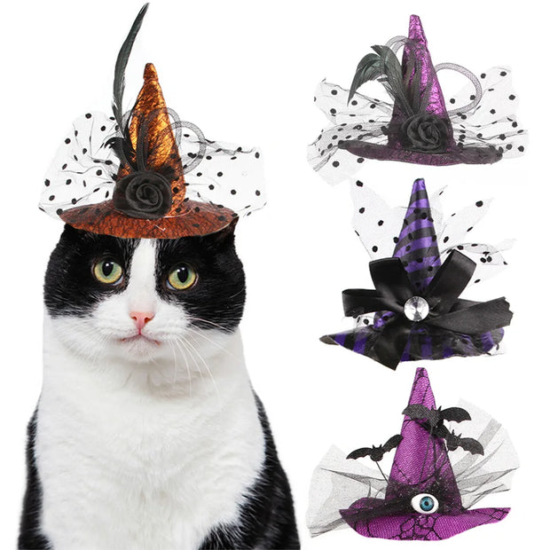 Pet Halloween Cosplay Costume Witch & Wizard Hat Outfit