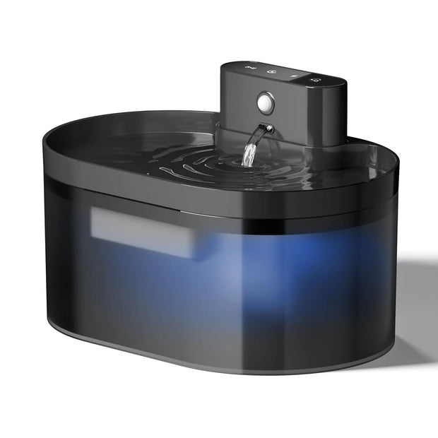 Black  2.2L Automatic Cat and Dog Drinking Fountain on a white background