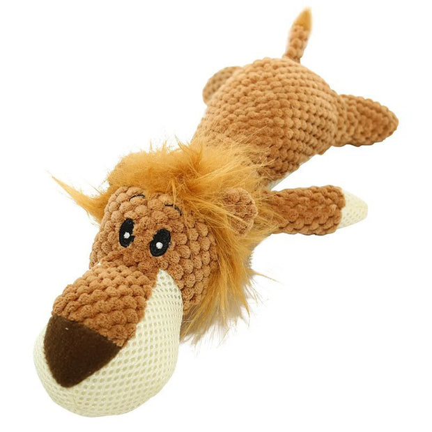 Brown Plush Animal Dog Toys on a white background