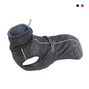 Windproof and Waterproof Dog Jacket with a white zipper on a white background