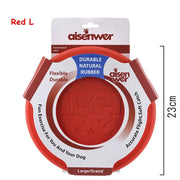 Red Aisenwer Durable Rubber Dog Frisbee on a white background